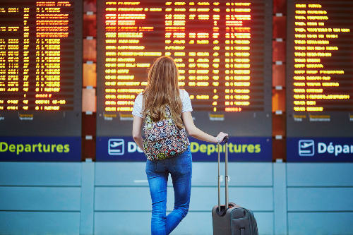 Airport departure board