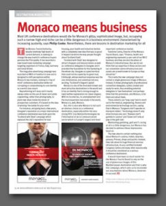 Monaco means business article, Conference News Magazine